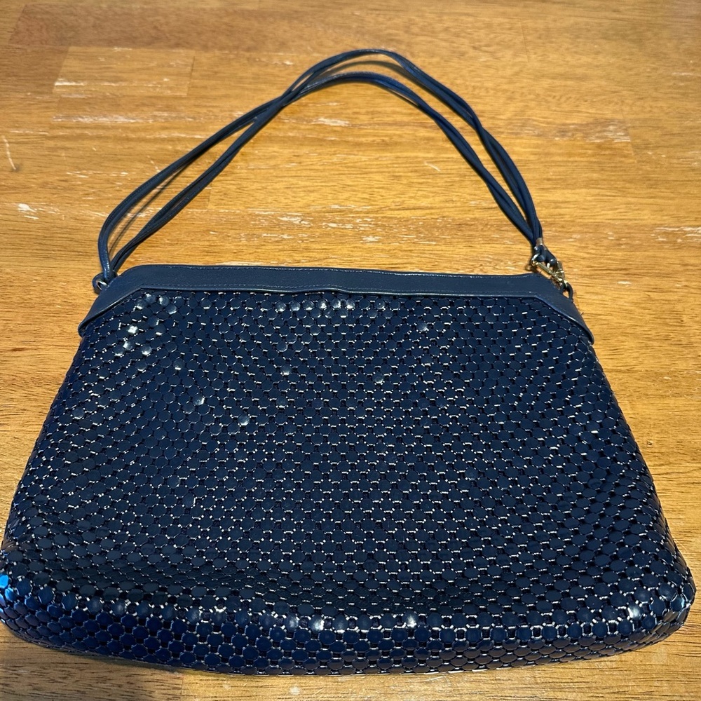 Whiting and Davis Mesh Purse Navy